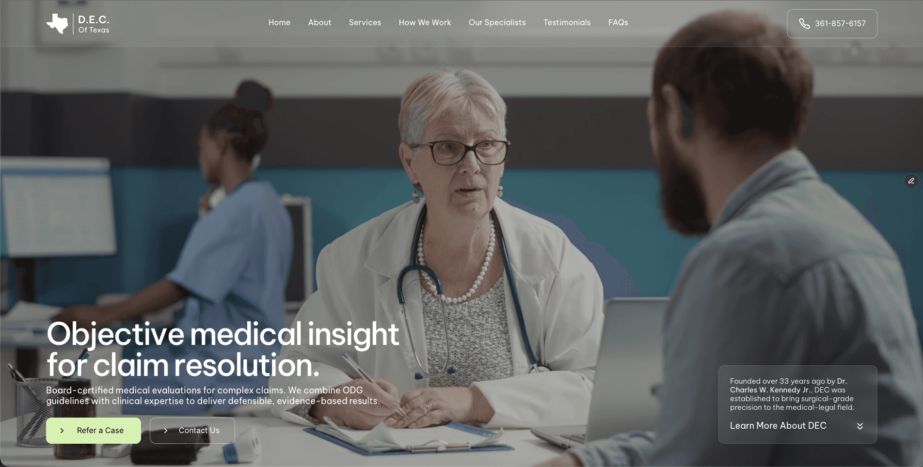 Disability Evaluation Center website redesign