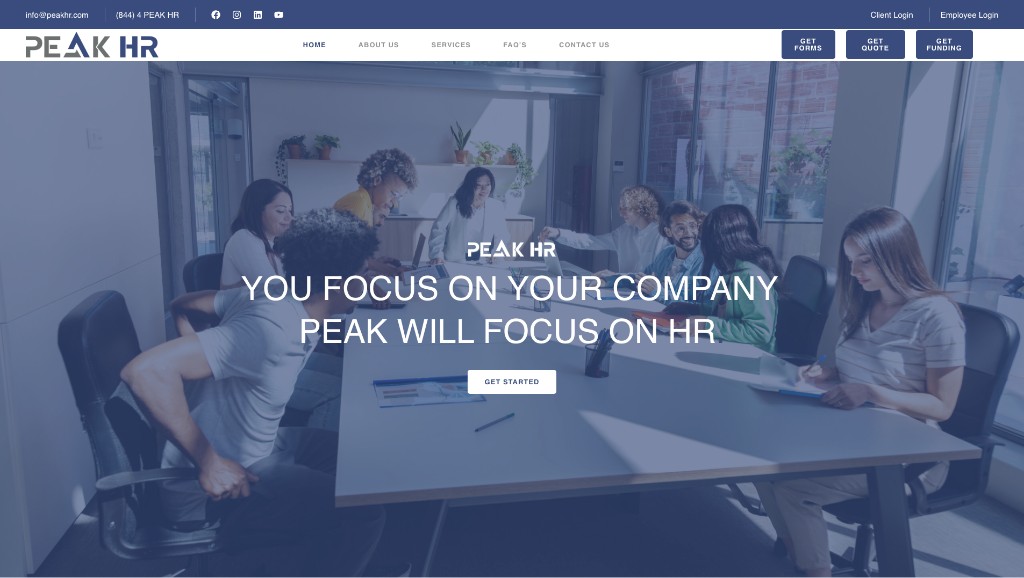 PEAK HR website redesign